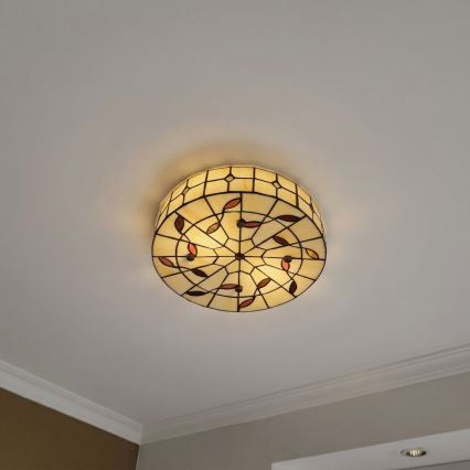 Brilagi - Tiffany glas-in-lood plafonnière FOLIA 3xE27/60W/230V pr. 40 cm