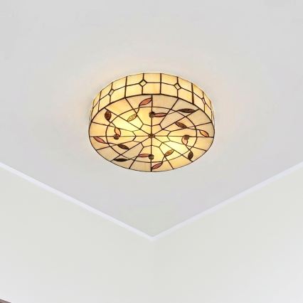Brilagi - Tiffany glas-in-lood plafonnière FOLIA 3xE27/60W/230V pr. 40 cm