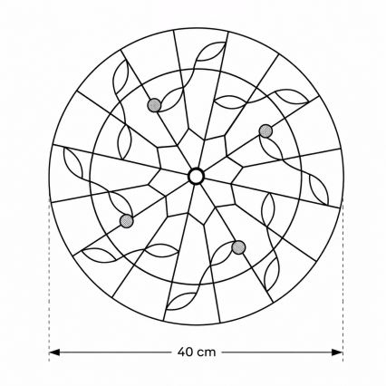 Brilagi - Tiffany glas-in-lood plafonnière FOLIA 3xE27/60W/230V pr. 40 cm