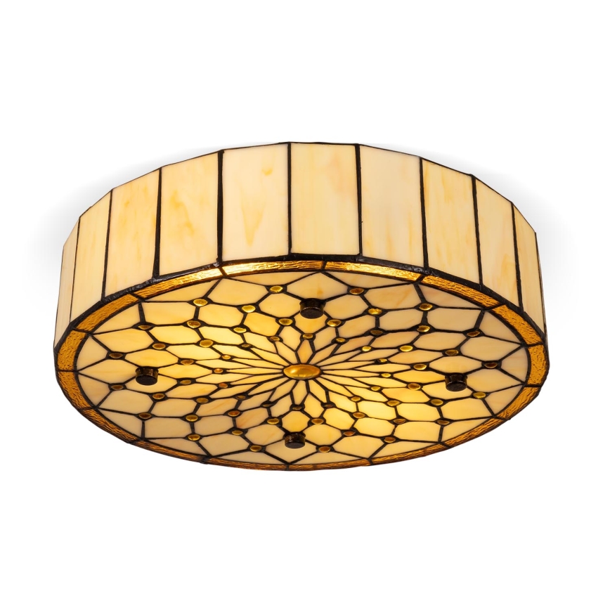 Brilagi - Tiffany glas-in-lood plafonnière IVORY 3xE27/60W/230V Ø 40 cm