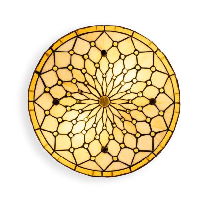Brilagi - Tiffany glas-in-lood plafonnière IVORY 3xE27/60W/230V Ø 40 cm