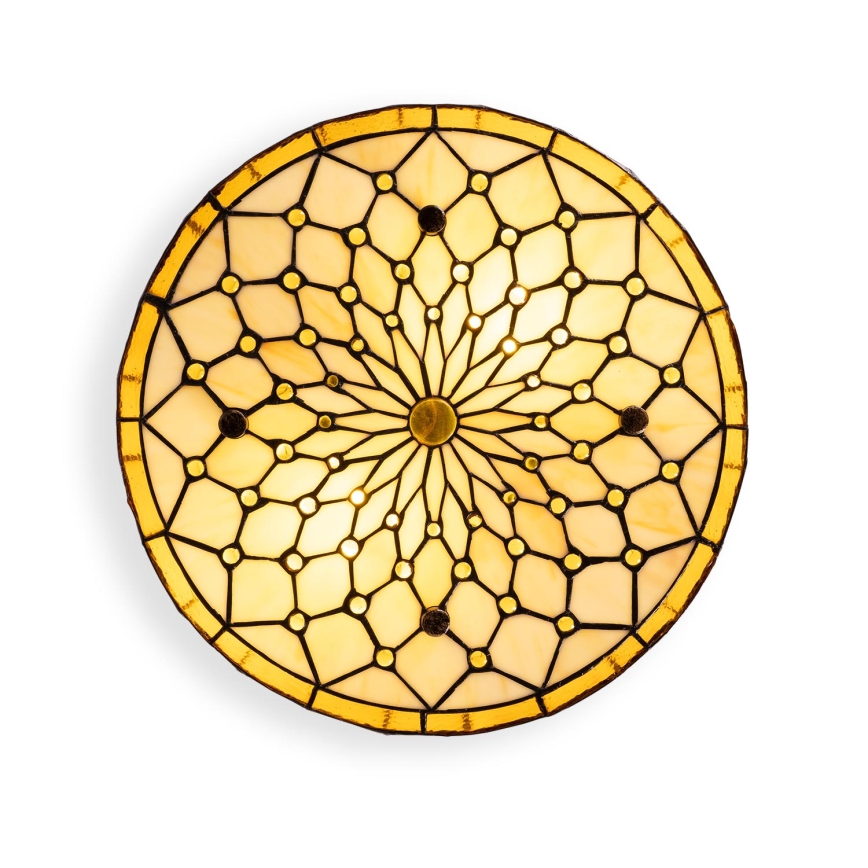 Brilagi - Tiffany glas-in-lood plafonnière IVORY 3xE27/60W/230V Ø 40 cm