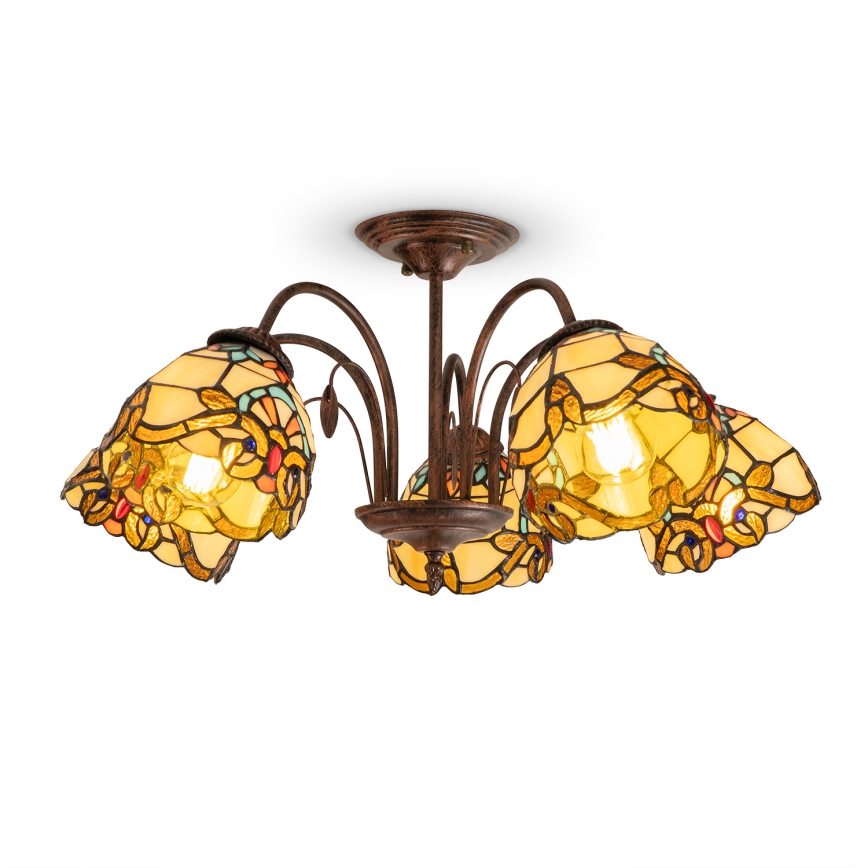 Brilagi - Tiffany glas-in-lood plafonnière MIRABELLA 5xE27/60W/230V Ø 60 cm