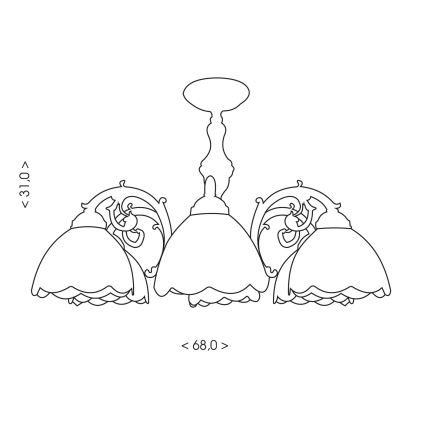 Brilagi - Tiffany glas-in-lood plafonnière MIRABELLA 8xE27/60W/230V Ø 68 cm