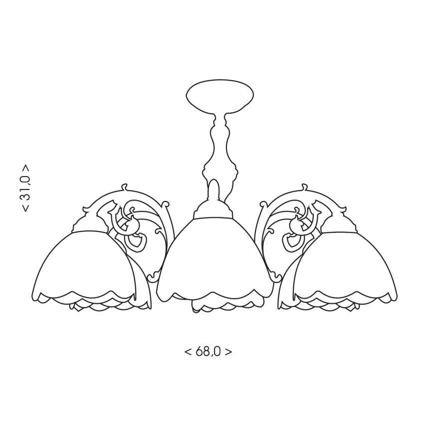 Brilagi - Tiffany glas-in-lood plafonnière MIRABELLA 8xE27/60W/230V Ø 68 cm