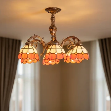 Brilagi - Tiffany glas-in-lood plafonnière SIENNA 6xE27/60W/230V Ø 60 cm