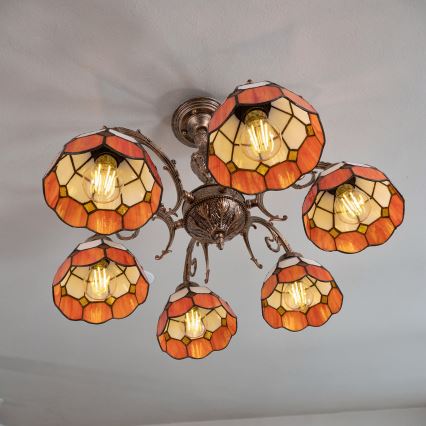 Brilagi - Tiffany glas-in-lood plafonnière SIENNA 6xE27/60W/230V Ø 60 cm