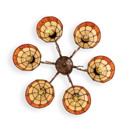 Brilagi - Tiffany glas-in-lood plafonnière SIENNA 6xE27/60W/230V Ø 60 cm
