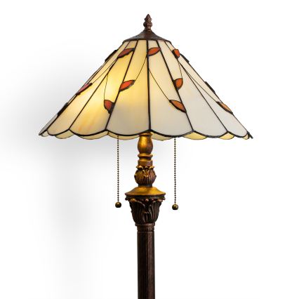 Brilagi - Tiffany glas-in-lood staande lamp FOLIA 2xE27/60W/230V