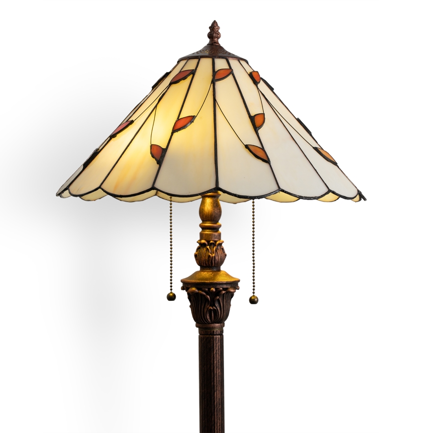 Brilagi - Tiffany glas-in-lood staande lamp FOLIA 2xE27/60W/230V