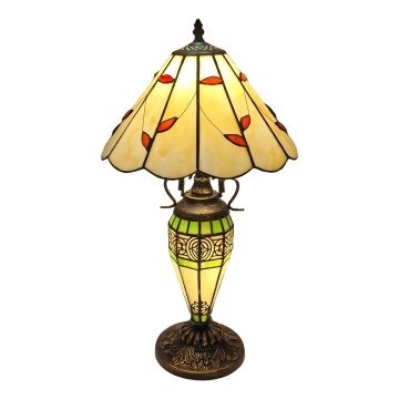 Brilagi - Tiffany glas-in-lood tafellamp FOLIA 1xE27/60W/230V + 1xE14/40W