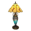 Brilagi - Tiffany-glas-in-lood tafellamp FOLIA 1xE27/60W/230V + 1xE14/40W