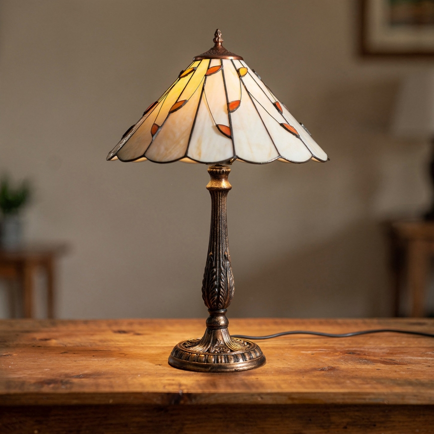 BRILAGI - Tiffany glas-in-lood tafellamp FOLIA 1xE27/60W/230V