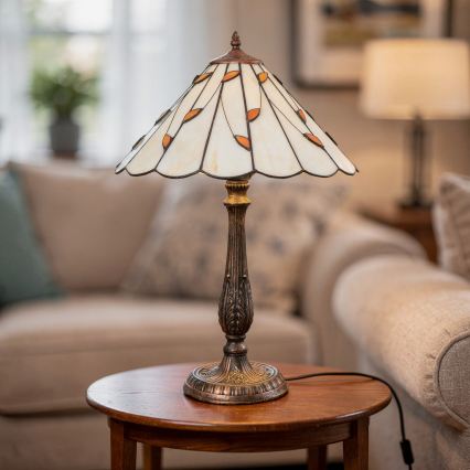 Brilagi - Tiffany glas-in-lood tafellamp FOLIA 2xE27/60W/230V
