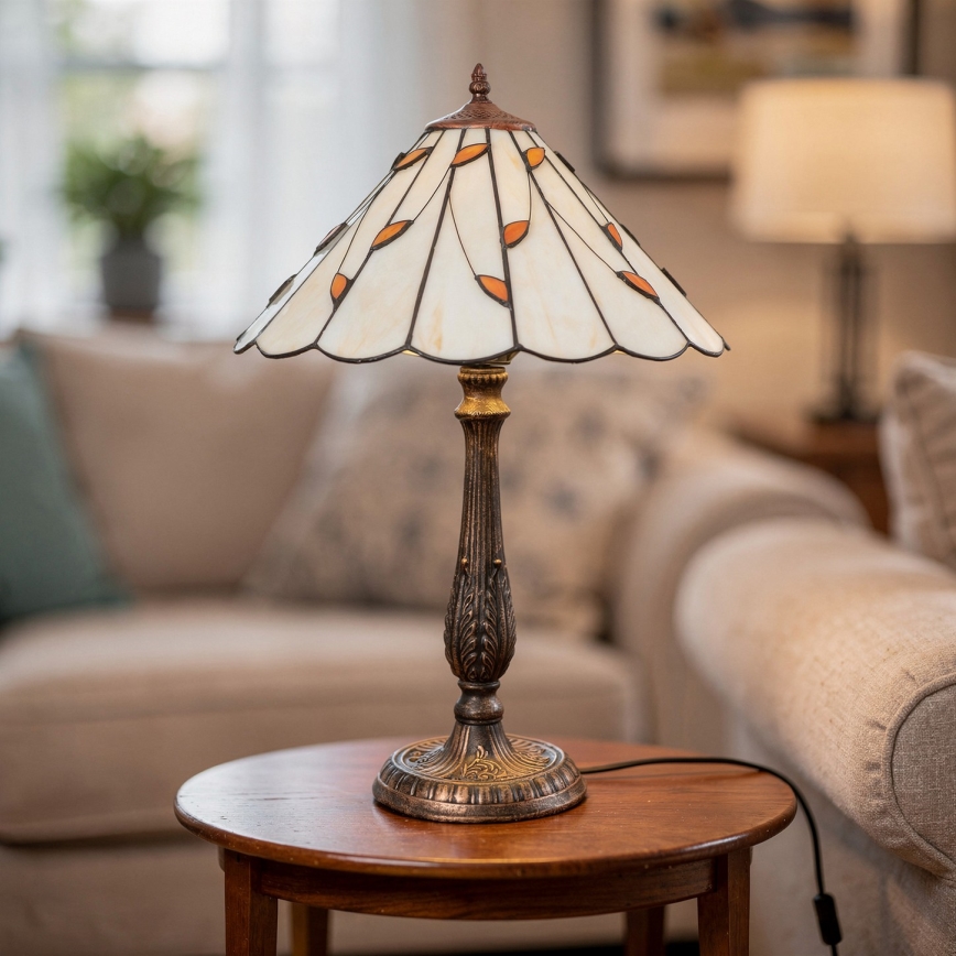 Brilagi - Tiffany glas-in-lood tafellamp FOLIA 2xE27/60W/230V