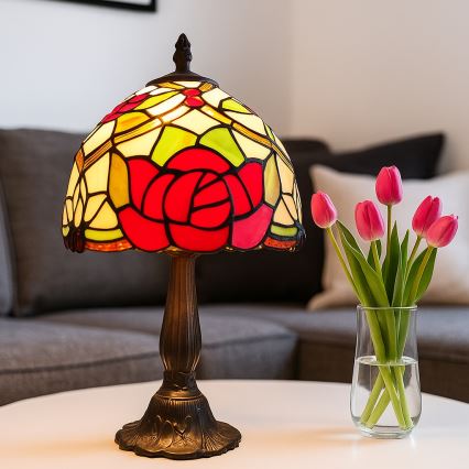 Brilagi - Tiffany glas-in-lood tafellamp GARLAN 1xE14/40W/230V