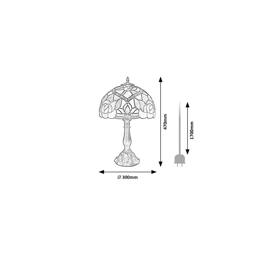 Brilagi - Tiffany glas-in-lood tafellamp GARLAN 1xE27/40W/230V