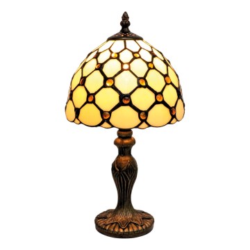 BRILAGI - Tiffany glas-in-lood tafellamp IVORY SMOOTH 1xE27/60W/230V