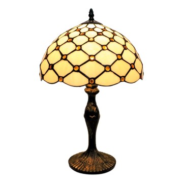 BRILAGI - Tiffany glas-in-lood tafellamp IVORY SMOOTH 1xE27/60W/230V