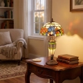 Brilagi - Tiffany glas-in-lood tafellamp JUNGLE 1xE27/60W/230V + 1xE14/40W