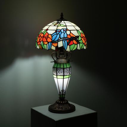 Brilagi - Tiffany glas-in-lood tafellamp JUNGLE 1xE27/60W/230V + 1xE14/40W