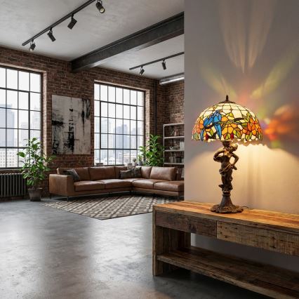 Brilagi - Tiffany glas-in-lood tafellamp JUNGLE 1xE27/60W/230V