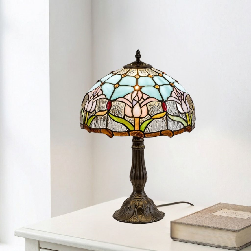 Brilagi - Tiffany glas-in-lood tafellamp LORAS 1xE27/40W/230V