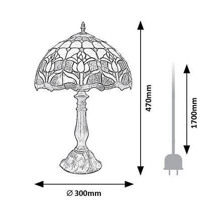 Brilagi - Tiffany glas-in-lood tafellamp LORAS 1xE27/40W/230V