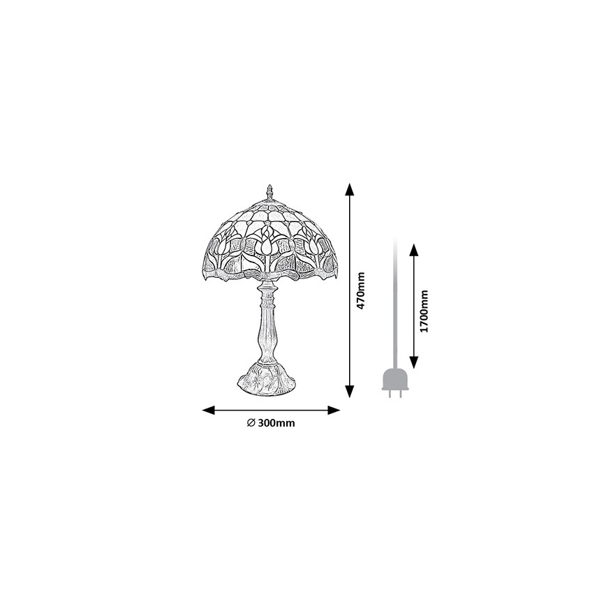 Brilagi - Tiffany glas-in-lood tafellamp LORAS 1xE27/40W/230V