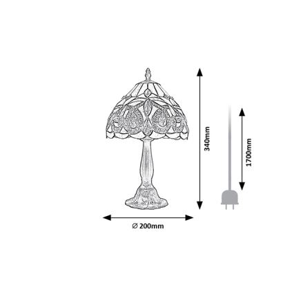 Brilagi - Tiffany glas-in-lood tafellamp LUISA 1xE14/40W/230V