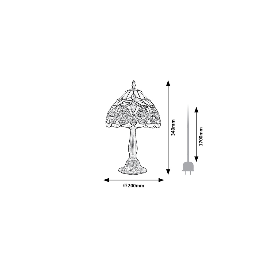 Brilagi - Tiffany glas-in-lood tafellamp LUISA 1xE14/40W/230V