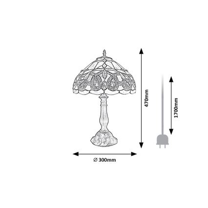 Brilagi - Tiffany glas-in-lood tafellamp LUISA 1xE27/40W/230V