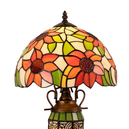 Brilagi - Tiffany glas-in-lood tafellamp SUNFLOWER 1xE27/60W/230V + 1xE14/40W