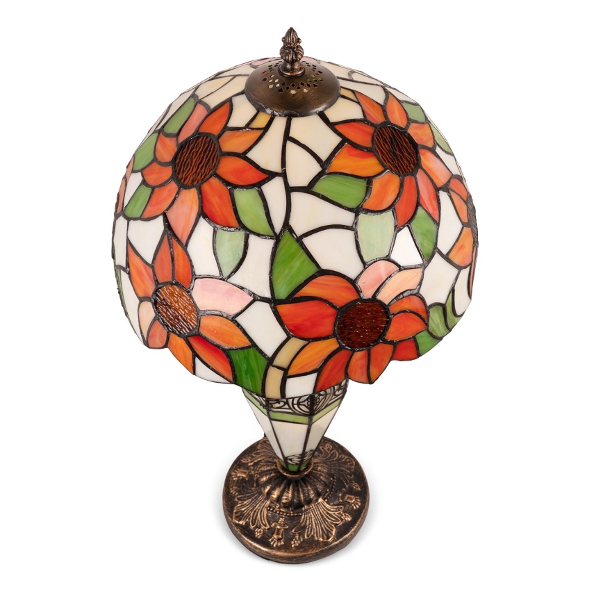 Brilagi - Tiffany glas-in-lood tafellamp SUNFLOWER 1xE27/60W/230V + 1xE14/40W