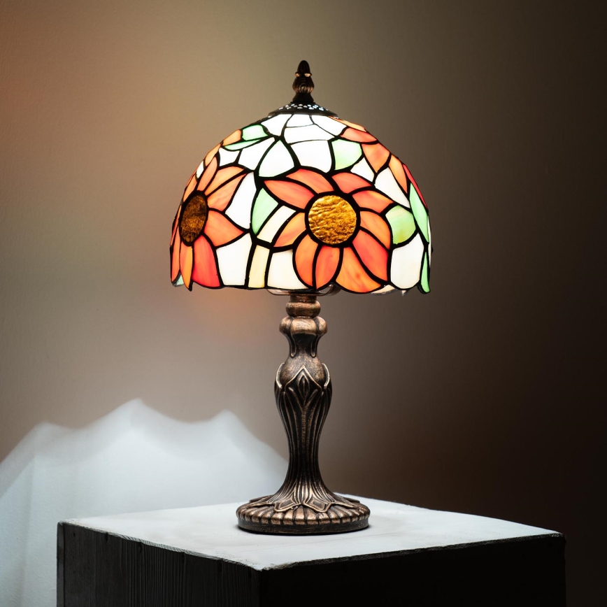 Brilagi - Tiffany glas-in-lood tafellamp SUNFLOWER 1xE27/60W/230V