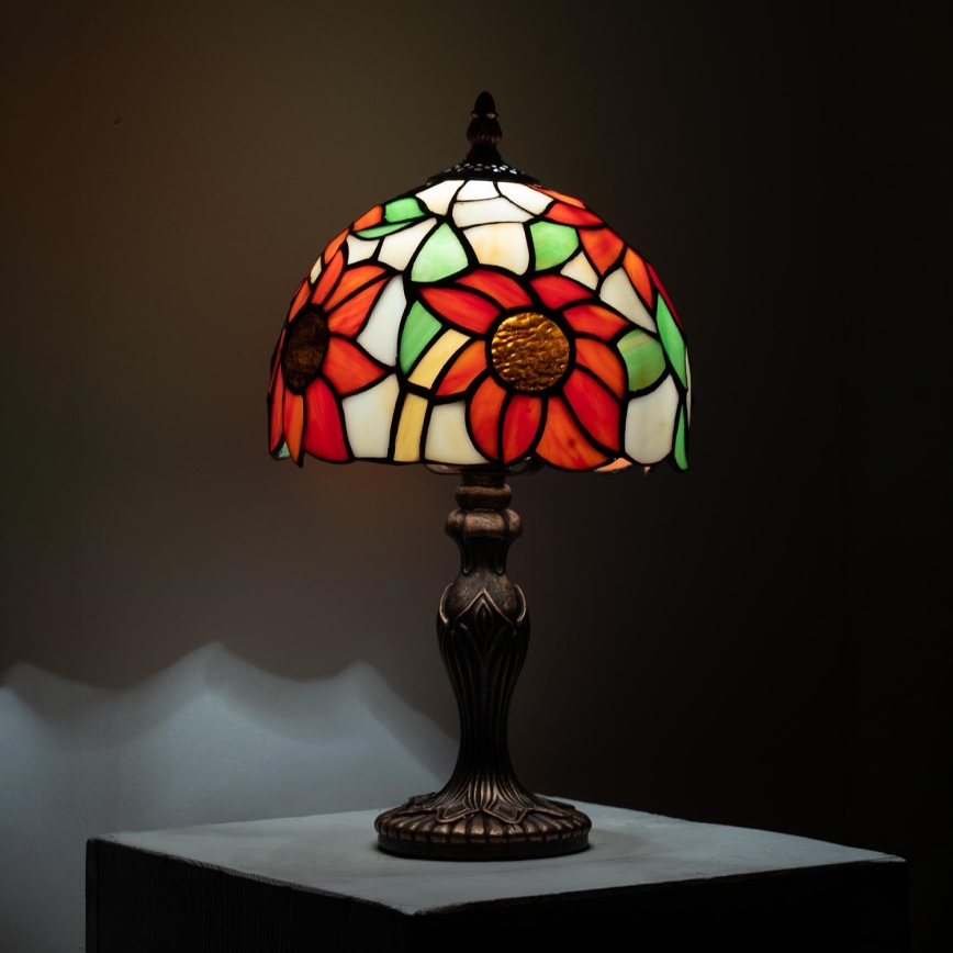 Brilagi - Tiffany glas-in-lood tafellamp SUNFLOWER 1xE27/60W/230V