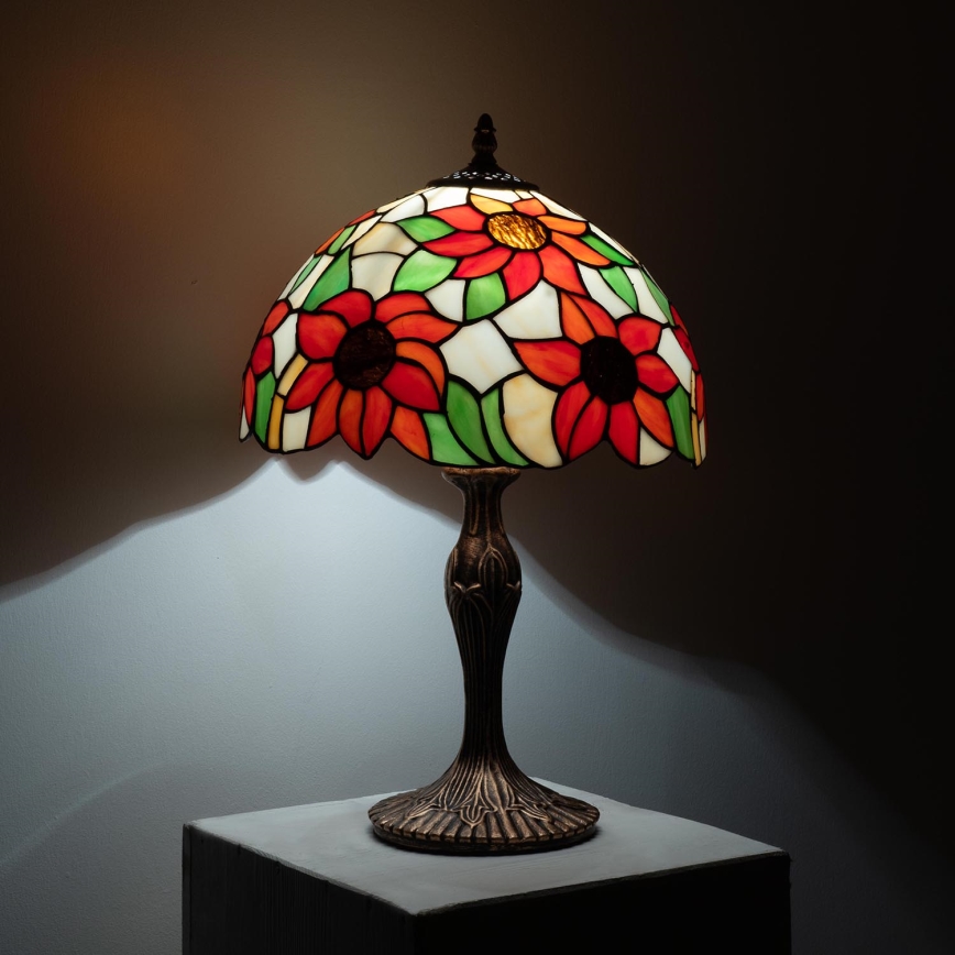 Brilagi - Tiffany glas-in-lood tafellamp SUNFLOWER 1xE27/60W/230V