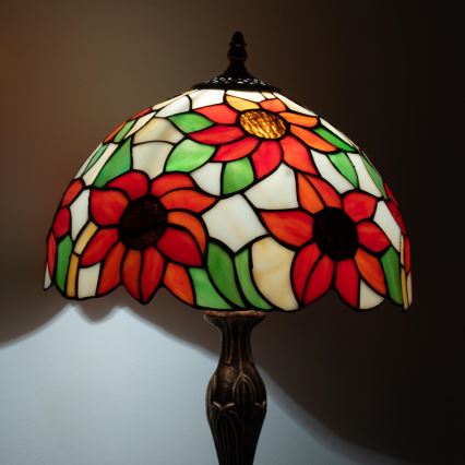 Brilagi - Tiffany glas-in-lood tafellamp SUNFLOWER 1xE27/60W/230V