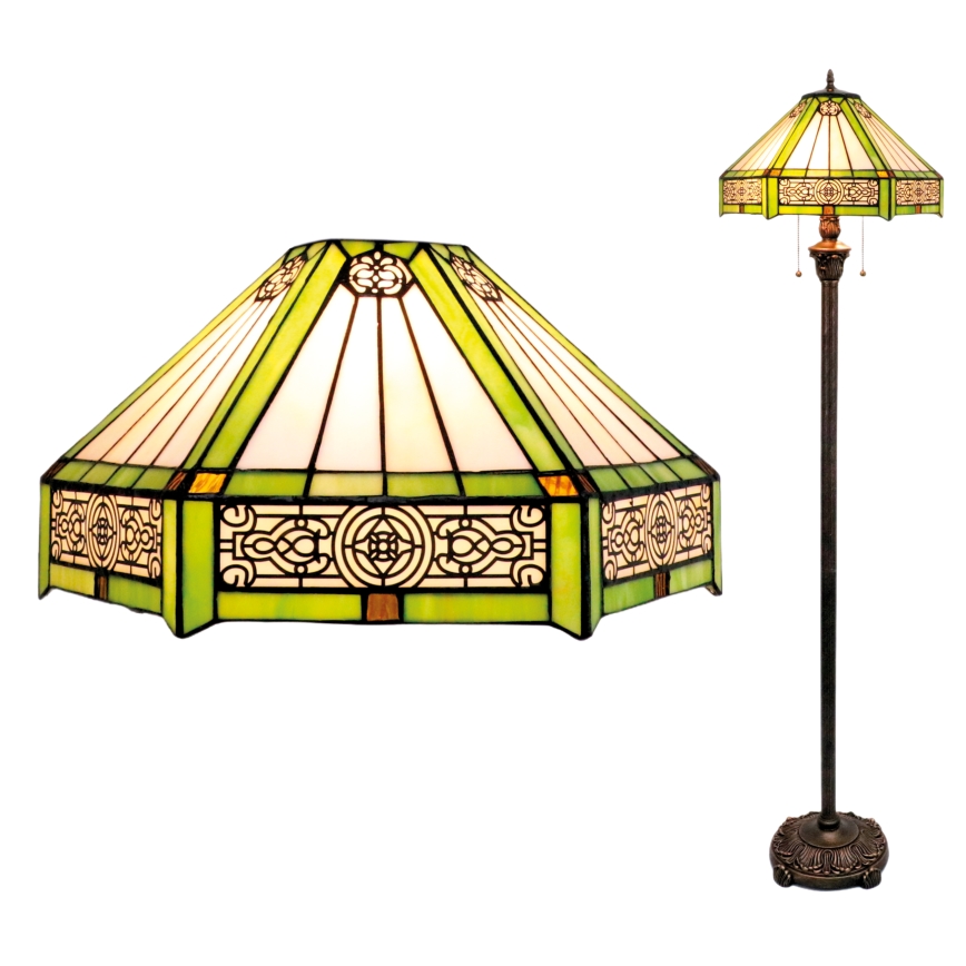 BRILAGI - Tiffany glas-in-lood vloerlamp EMERALD 2xE27/60W/230V