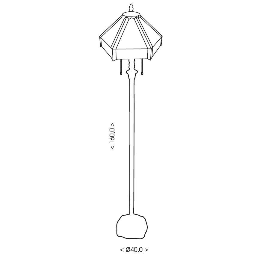 BRILAGI - Tiffany glas-in-lood vloerlamp EMERALD 2xE27/60W/230V