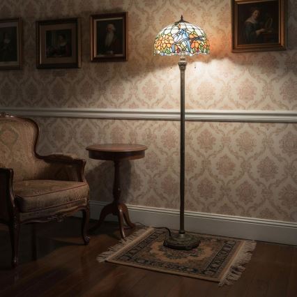 Brilagi - Tiffany glas-in-lood vloerlamp JUNGLE 2xE27/60W/230V