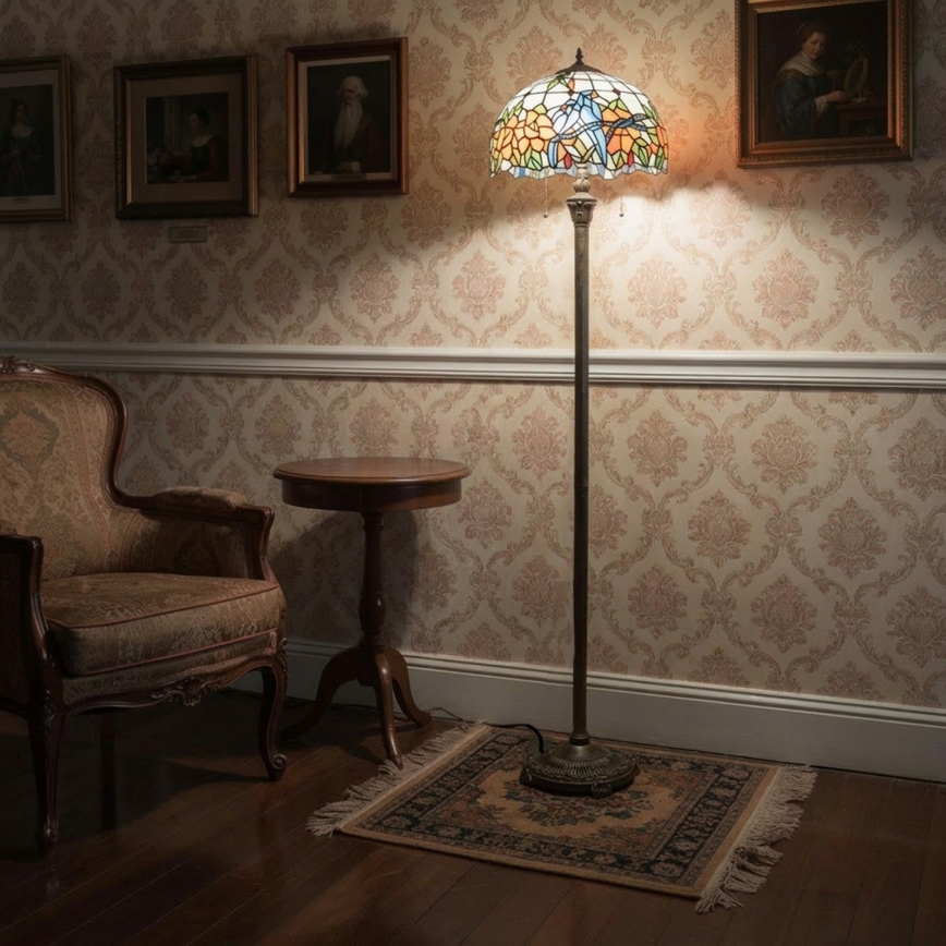Brilagi - Tiffany glas-in-lood vloerlamp JUNGLE 2xE27/60W/230V