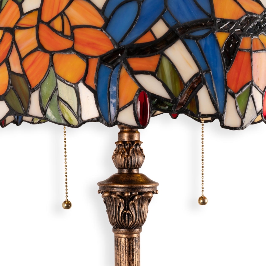 Brilagi - Tiffany glas-in-lood vloerlamp JUNGLE 2xE27/60W/230V