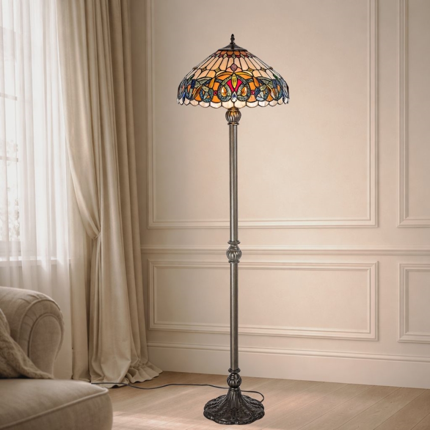 Brilagi - Tiffany glas-in-lood vloerlamp LUISA 2xE27/60W/230V