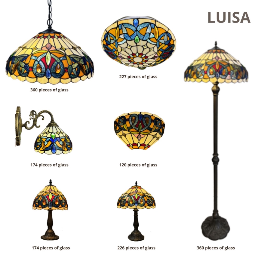 Brilagi - Tiffany glas-in-lood vloerlamp LUISA 2xE27/60W/230V