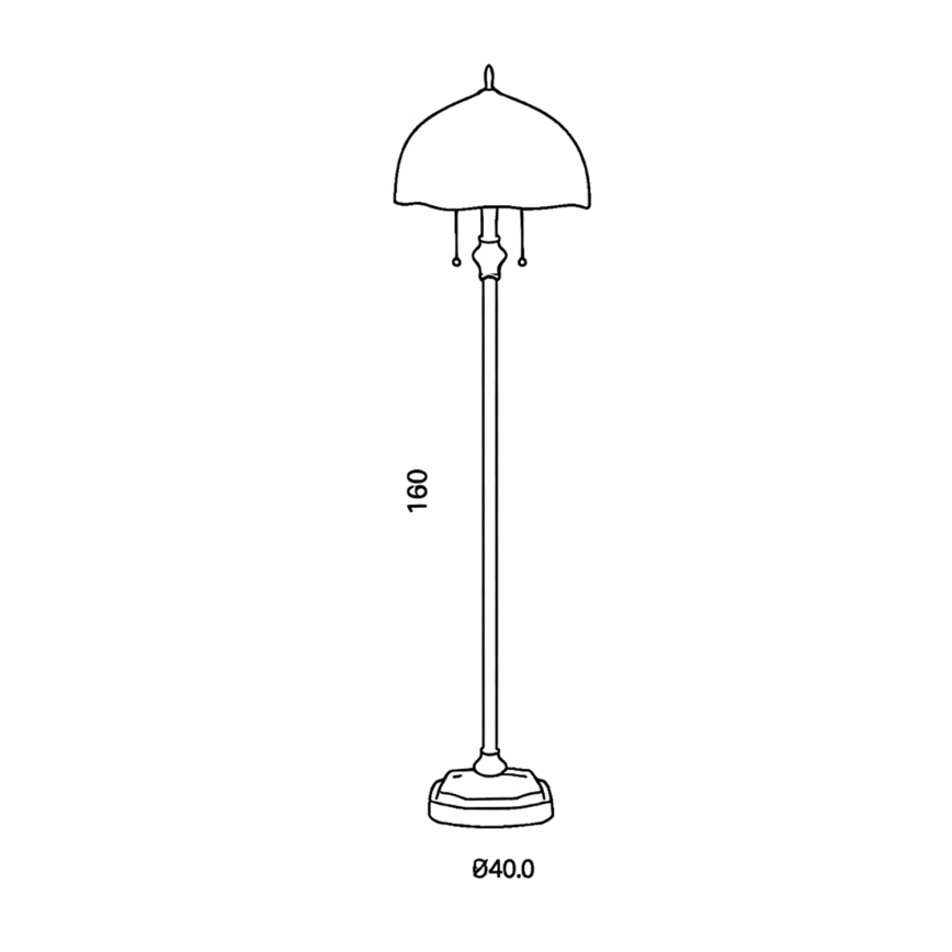 Brilagi - Tiffany glas-in-lood vloerlamp MIRABELLA 2xE27/60W/230V