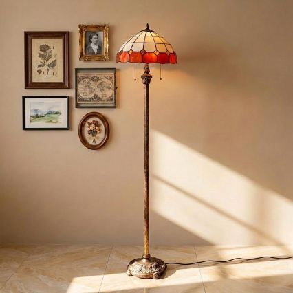 Brilagi - Tiffany glas-in-lood vloerlamp SIENNA 2xE27/60W/230V