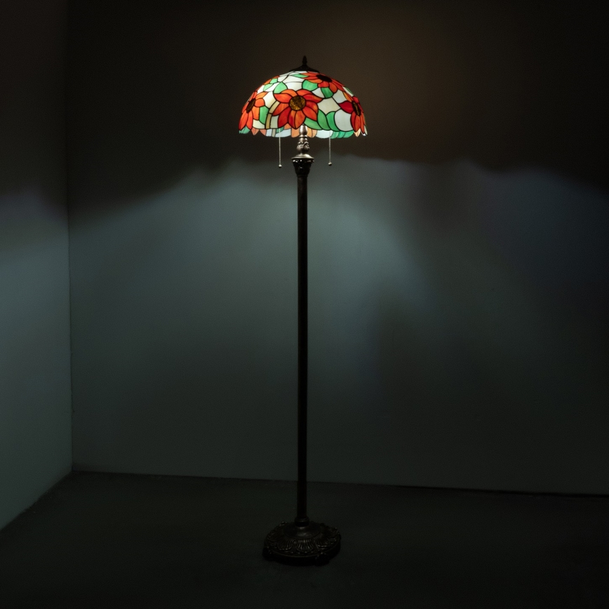 Brilagi - Tiffany glas-in-lood vloerlamp SUNFLOWER 2xE27/60W/230V
