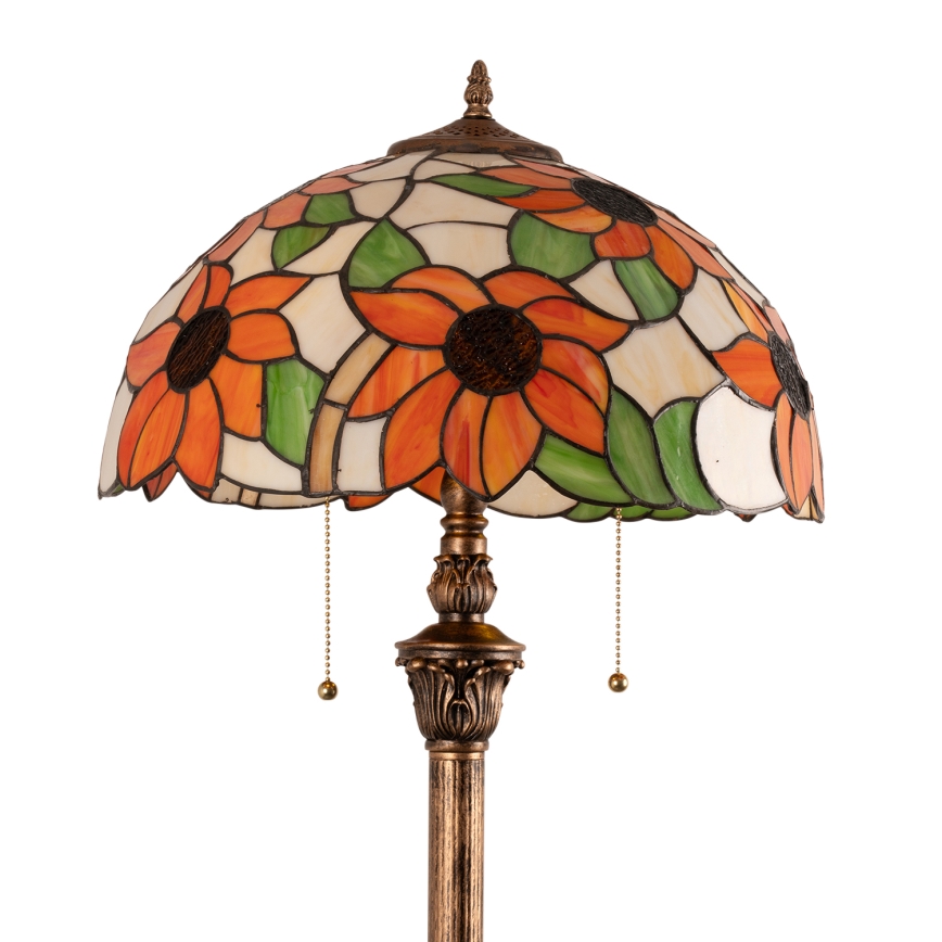 Brilagi - Tiffany glas-in-lood vloerlamp SUNFLOWER 2xE27/60W/230V