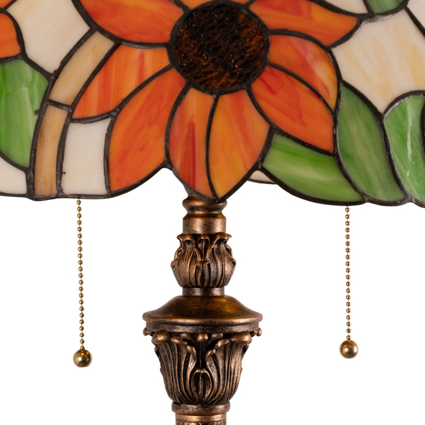 Brilagi - Tiffany glas-in-lood vloerlamp SUNFLOWER 2xE27/60W/230V
